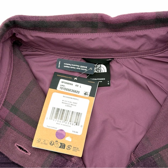 NWT New The North Face Women's Valley Flannel Shirt Button Up Large L Cropped - Picture 5 of 5